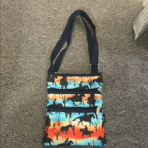 Colorful Crossbody Bag with Horse Print